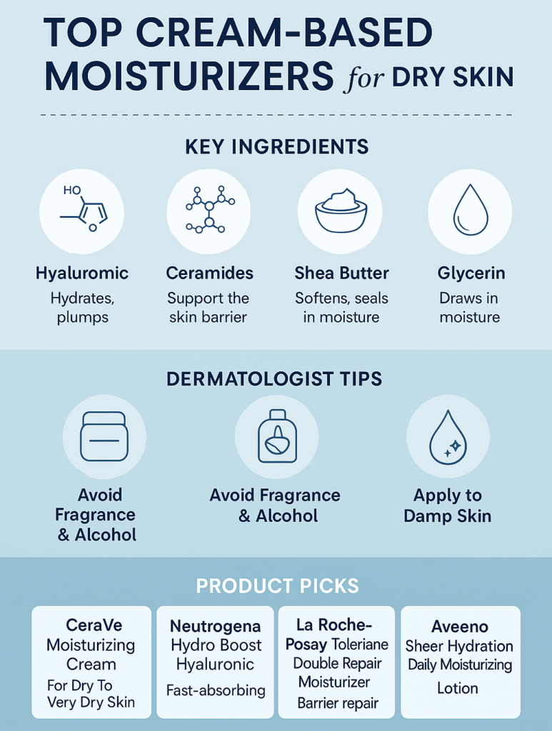 Top cream-based moisturizers for dry skin in India – 2025 guide | ratenguide.com