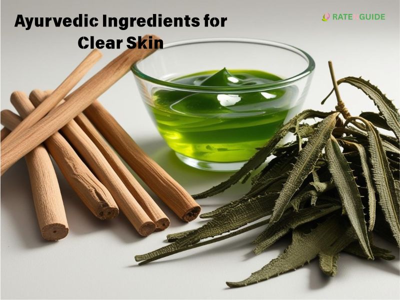 Close-up of Ayurvedic ingredients used in acne remedies | ratenguide.com